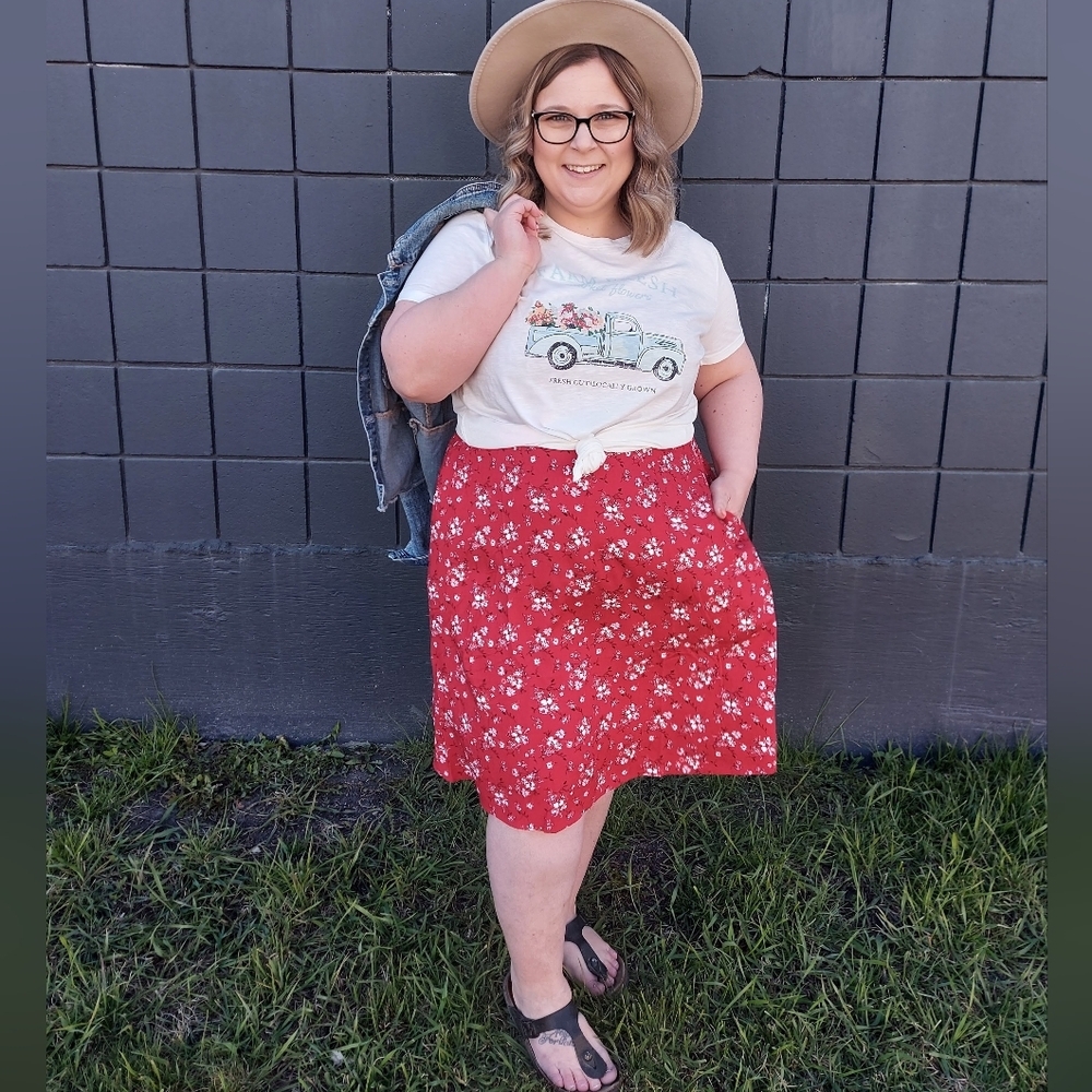 maurices- Red Floral Dress